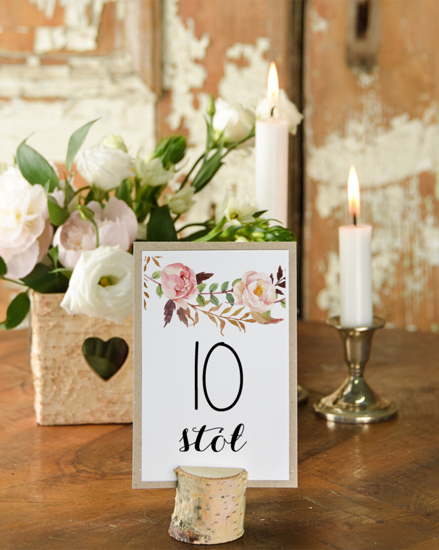 Numery na stół Boho/Etno/Pióra numerek na stół weselny, boho styl usadzenie gości0
