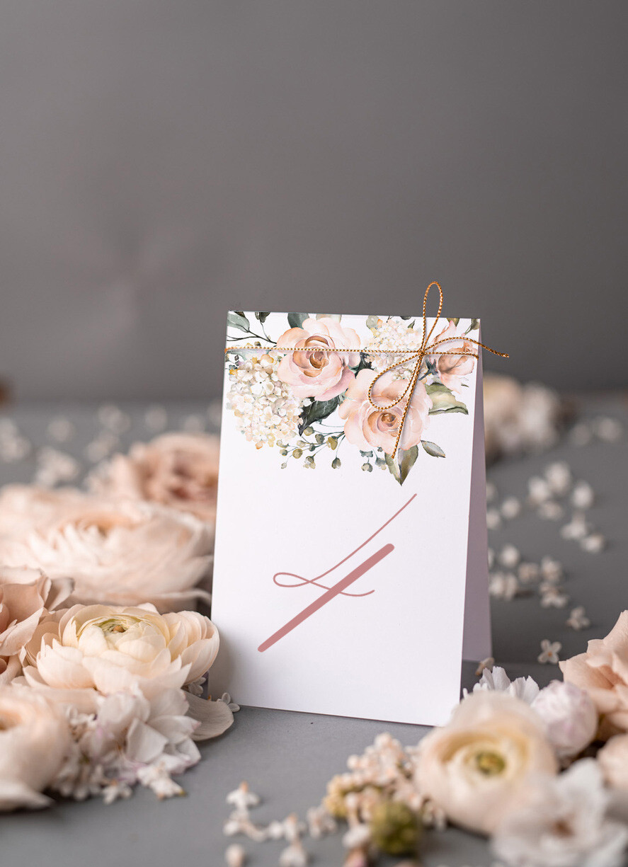 Numery na stół Boho/Etno/Pióra numerki na stół stoły weselne, usadzenie gości grafika boho0