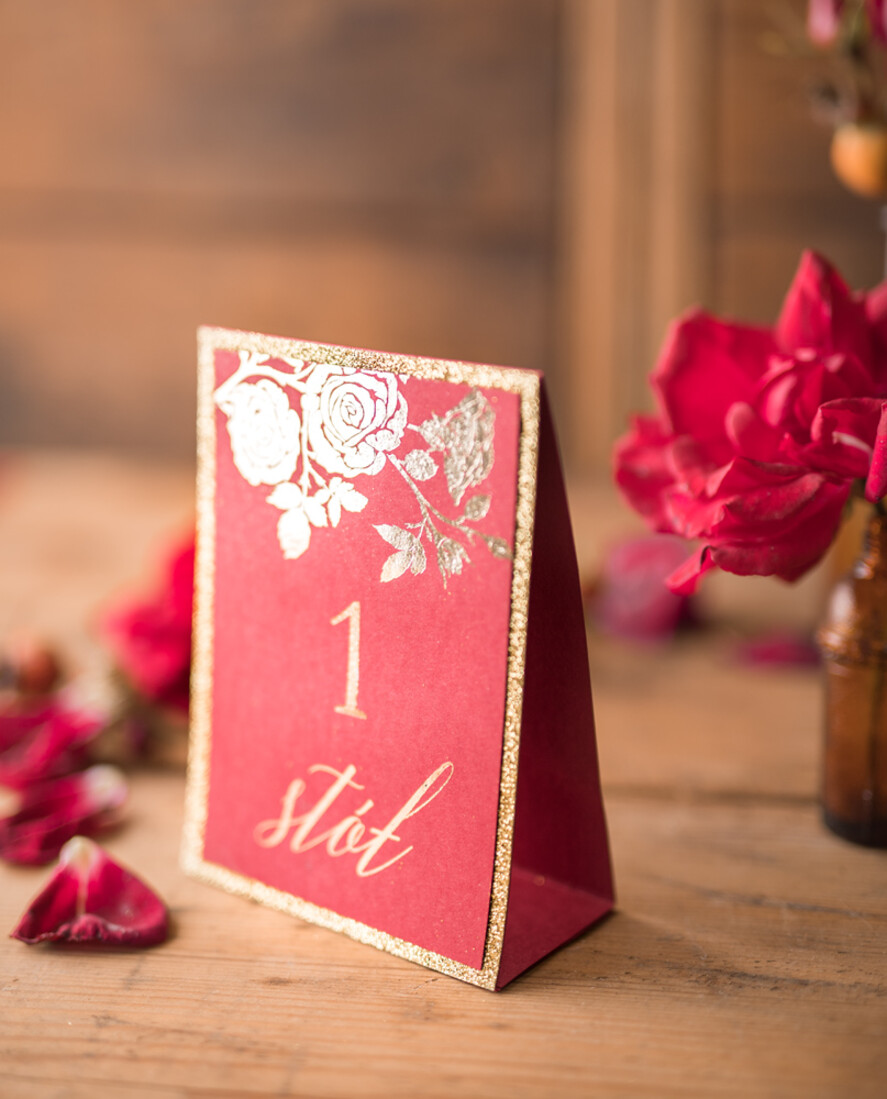 Numery na stół Glamour numerek stojak na stół weselny, złote klasyczne i eleganckie1