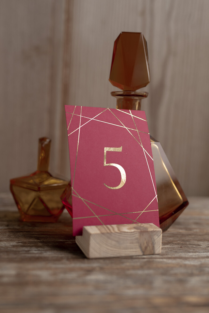 Numery na stół Glamour numerek stojak na stół weselny złote klasyczne i eleganckie, numeracja stołów weselnych, eleganckie numerki na stoły weselne3