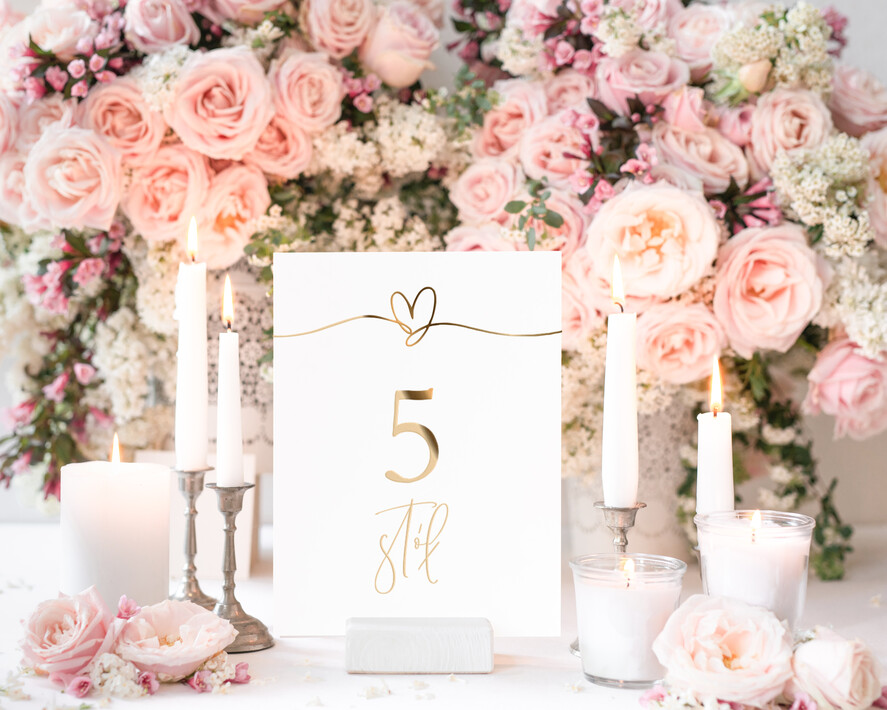 Numery na stół Glamour numerki na stoliki ślubne, zlocone w stylu glamour, eleganckie numerki na stół 0