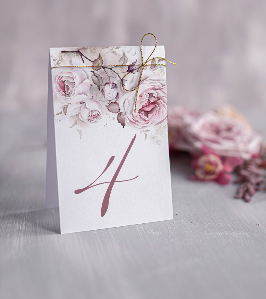 Numery na stół Glamour numerki na stoliki ślubne, styl glamour zlocone i błyszczące0