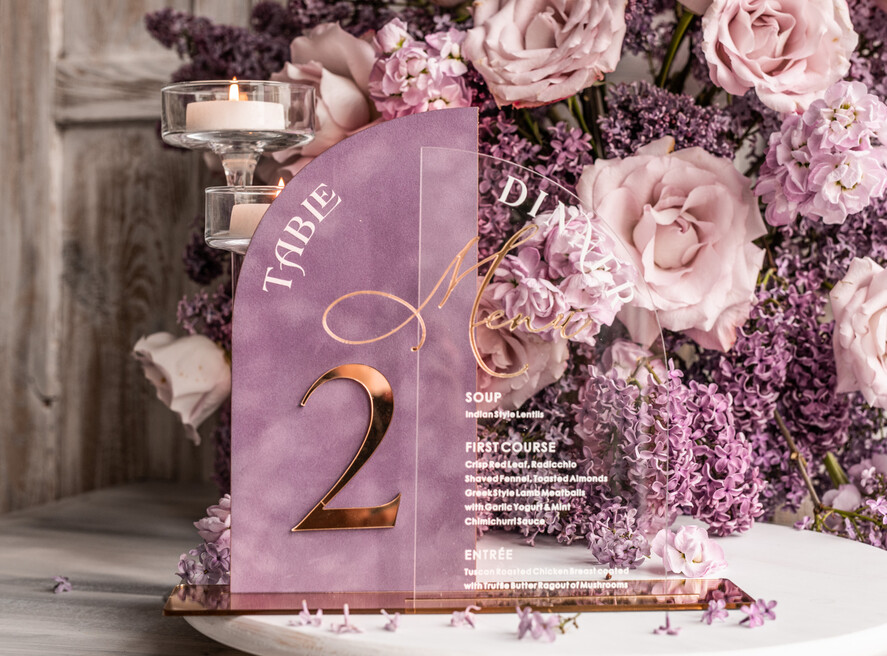 Numery na stół Glamour menu weselne, numery na stoły weselne, dekoracja stołów weselnych, dekoracja na stołach weselnych, menu i numerki na stół 8