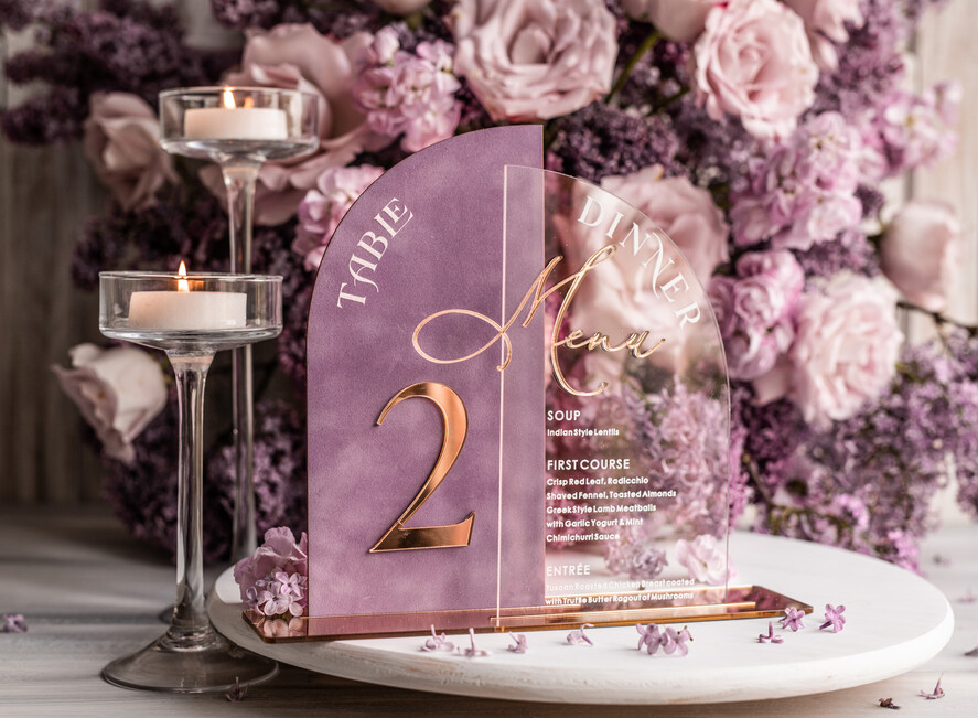 Numery na stół Glamour menu weselne, numery na stoły weselne, dekoracja stołów weselnych, dekoracja na stołach weselnych, menu i numerki na stół 1