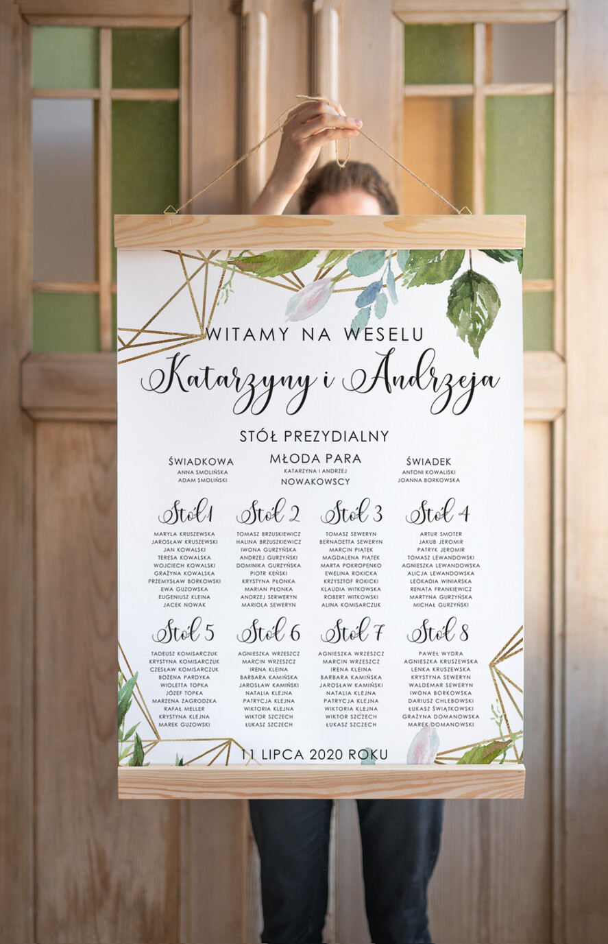 Plany stołów Plakaty Rustykalne tablica z rozmieszczeniem gości plan stołów weselnych, w stylu rustykalnym dopasuj swoj rozmiar0