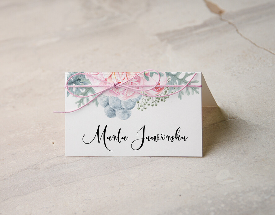 Winietki botaniczne podróżnicze  ślubne winietki na stół weselny, eleganckie0