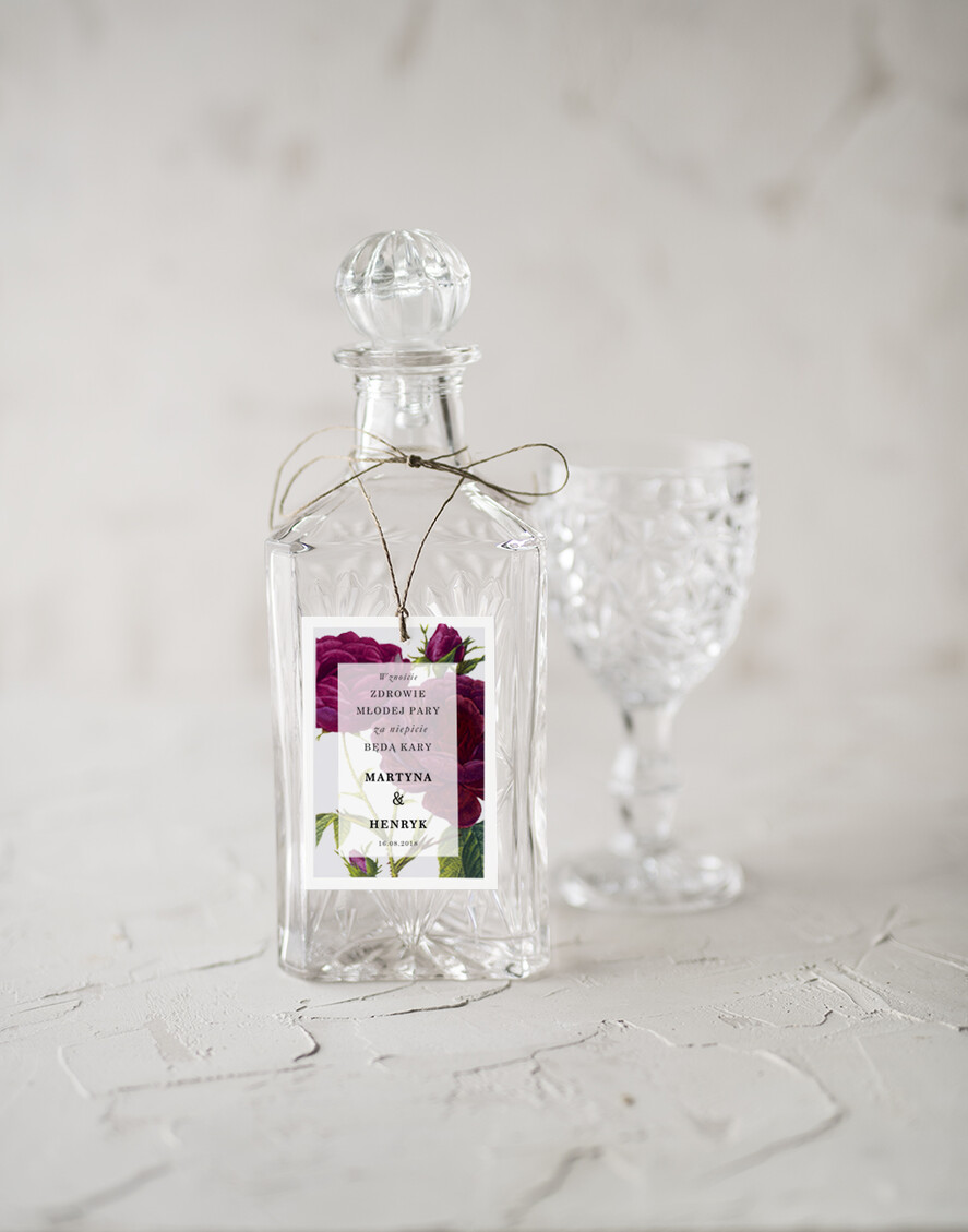 Zawieszki na butelki botaniczne podróżnicze  zawieszki na alkohol weselny, botaniczne tekst dowolny0