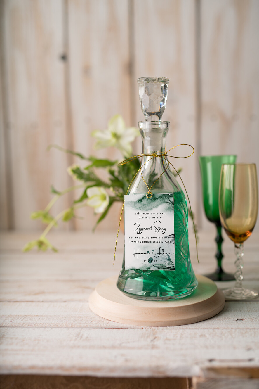Zawieszki na butelki botaniczne podróżnicze  zawieszki na nalewki weselne, botaniczne z waszą treścią0
