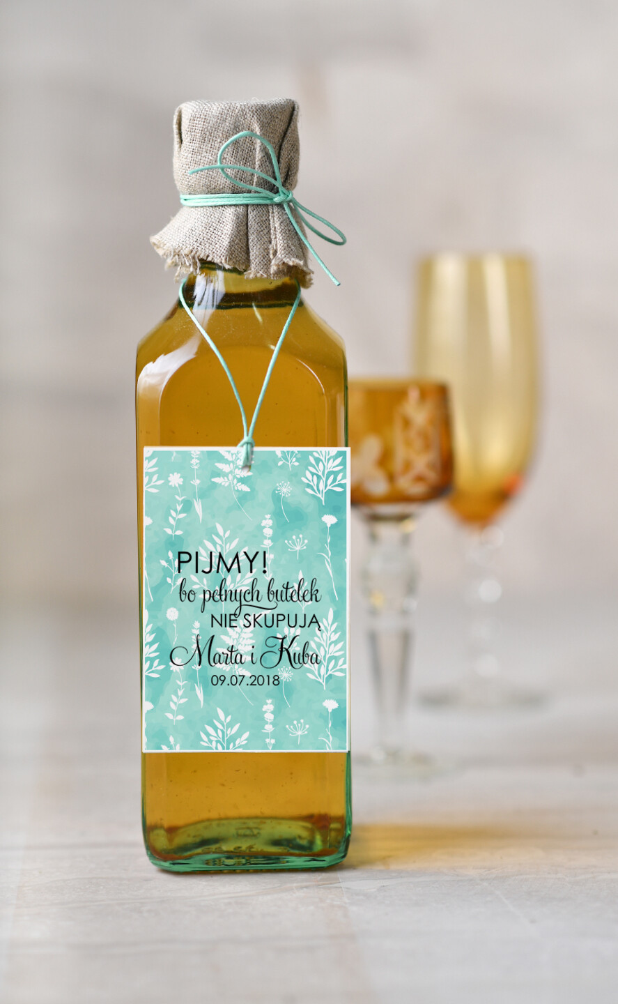 Zawieszki na butelki botaniczne podróżnicze  zawieszki ślubne na butelki, botaniczne tekst dowolny0