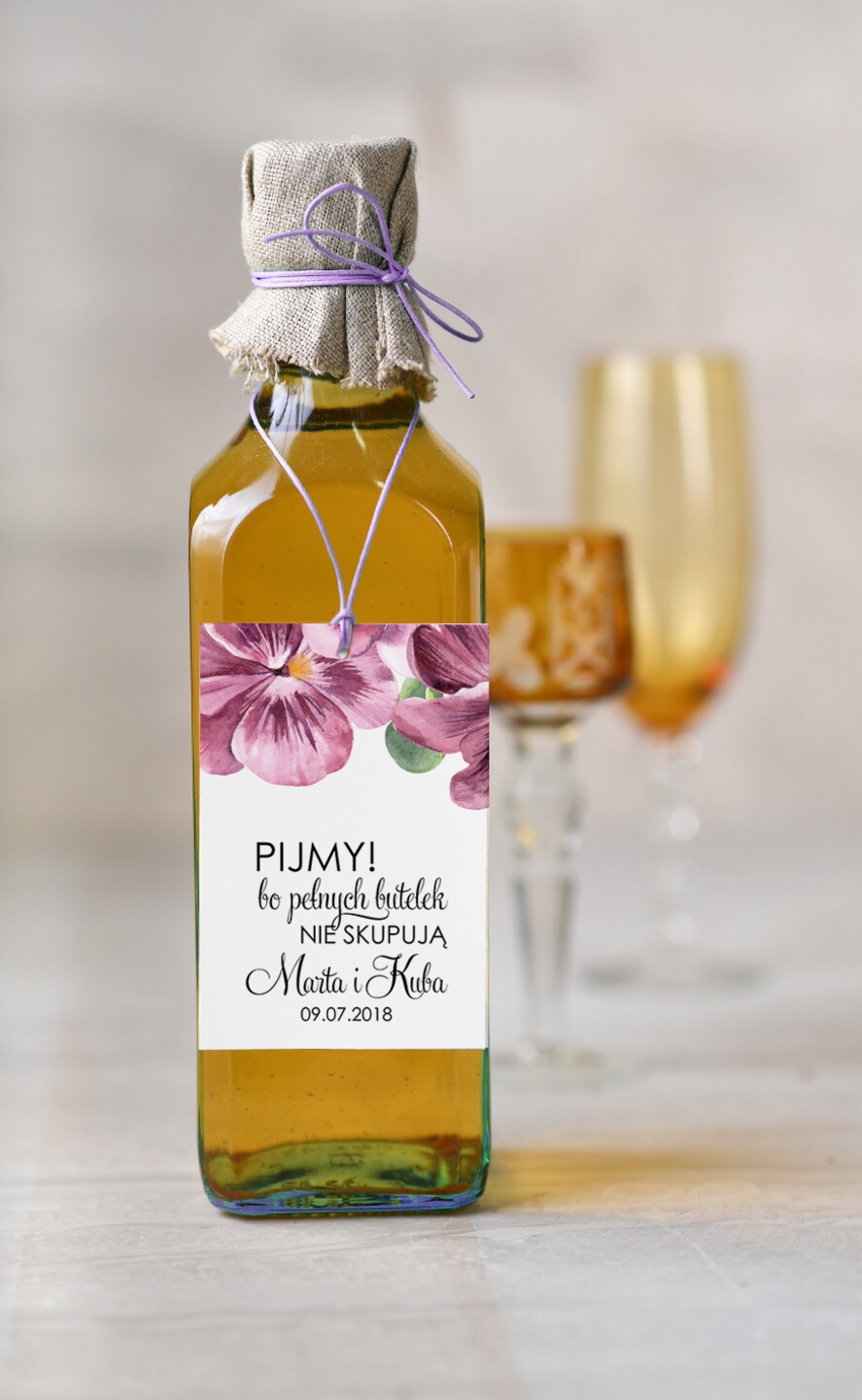 Zawieszki na butelki botaniczne podróżnicze  etykiety na wódkę weselną, boho dowolny tekst0