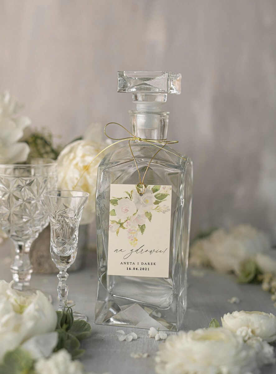 Zawieszki na butelki botaniczne podróżnicze  ślubne zawieszki na alkohole, botaniczne z waszą treścią0