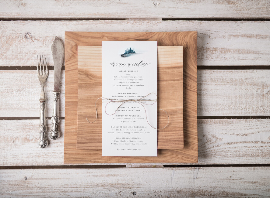 Menu botaniczne podróżnicze  karta dań weselnych menu weselne plan podawania posiłków, vintage wasz tekst1