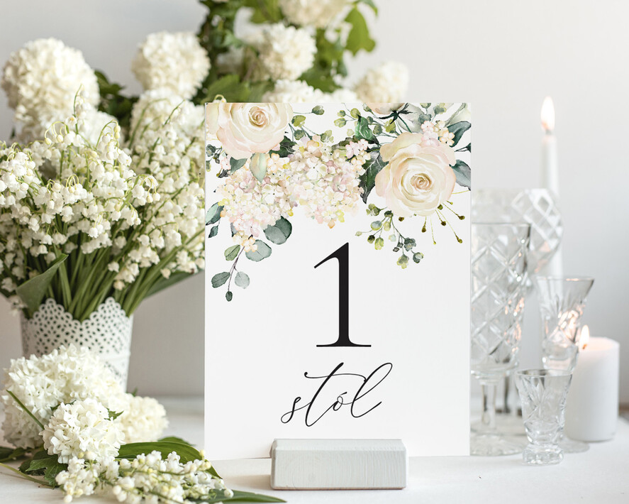 Numery na stół botaniczne podróżnicze  numerki na stoliki ślubne, kwiaty boho piekne kolory, eleganckie numerki na stół weselny 0