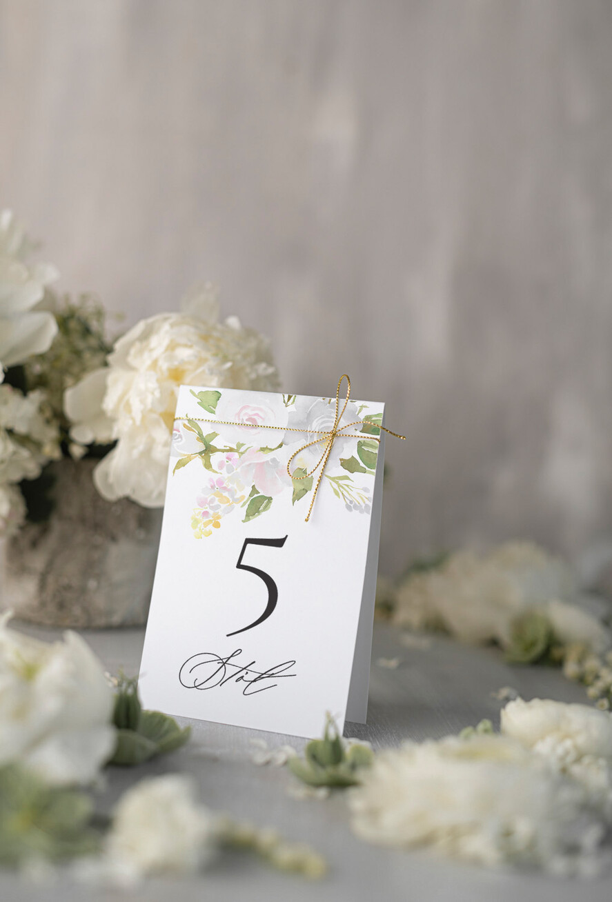 Numery na stół botaniczne podróżnicze  numerek na stół weselny, boho kwiaty kolorowe piekne0