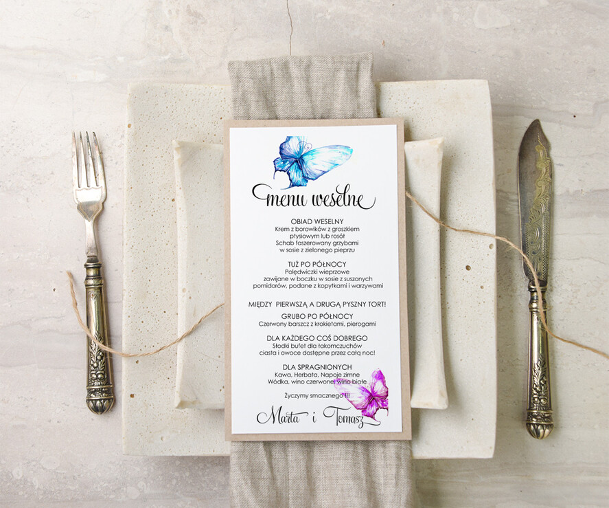 Menu akwarele menu ślubne z planem posiłków, dowolna tresc akwarele2