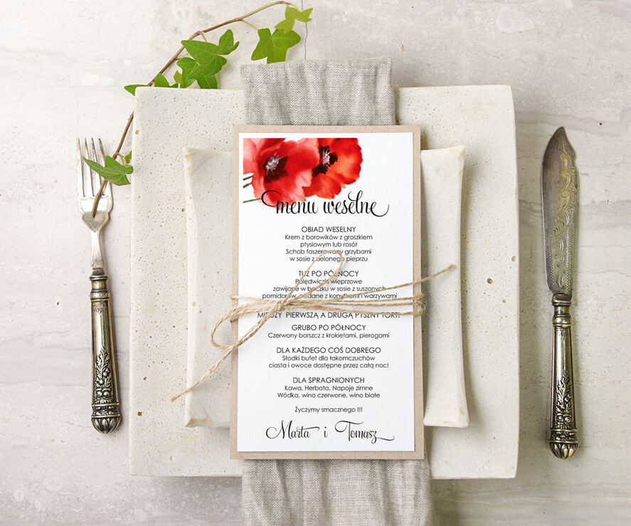 Menu akwarele weselne menu karta dań weselnych, z dowolną treścia inspirowane malarstwem1