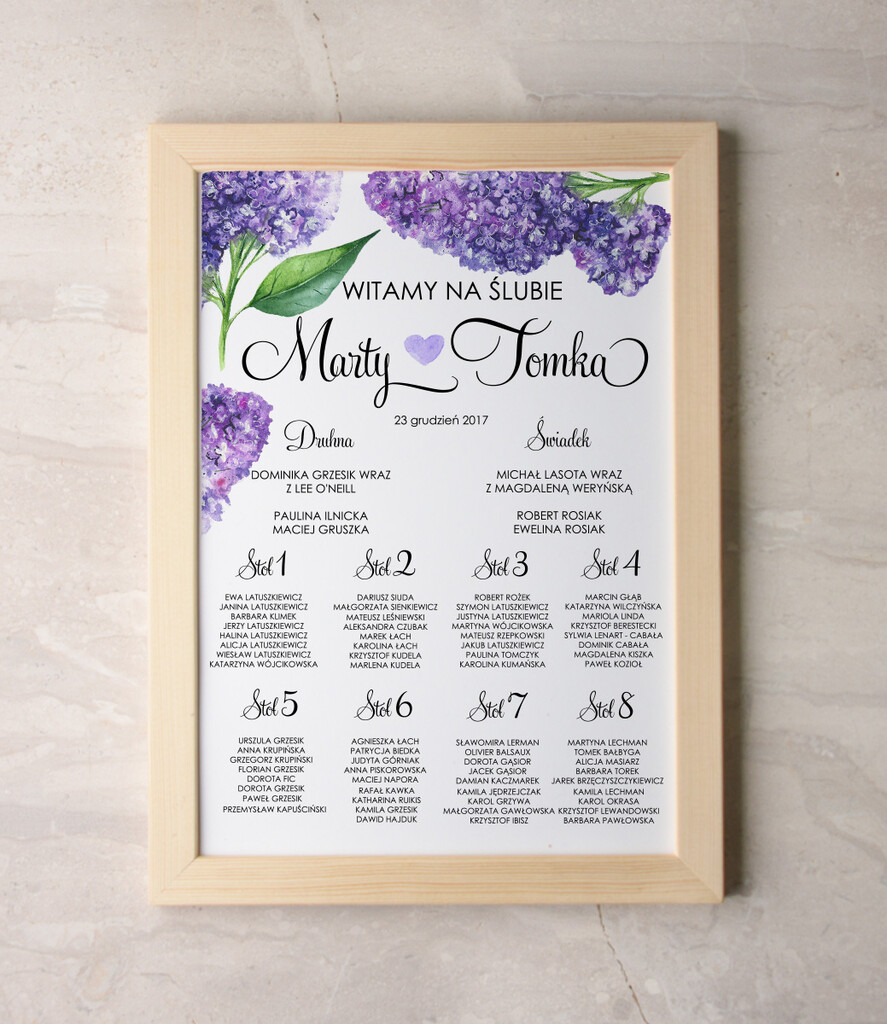 Plany stołów Plakaty botaniczne podróżnicze plan stołów na wesele tablica z rozmieszczeniem gości, rozmiary do wyboru0