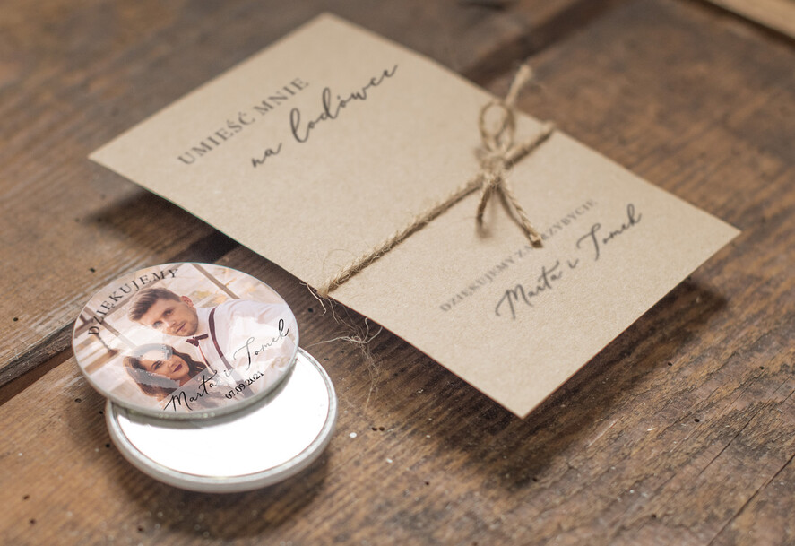 Podziękowania dla Gości Weselnych Magnesy breloki Zdrapki prezenty od pary młodej dla gości weselnych magnes brelok 9