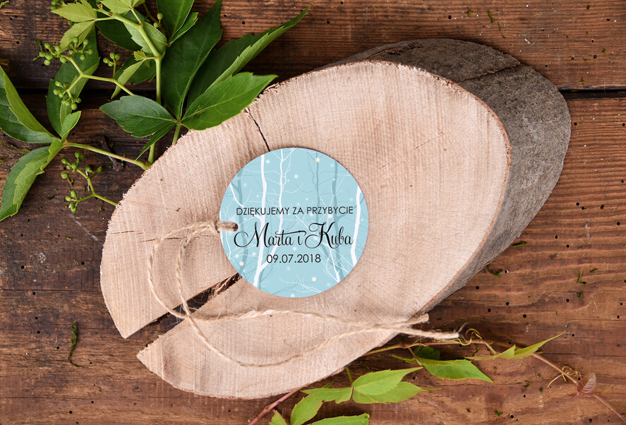 Podziękowania dla Gości Weselnych Zawieszki bileciki do prezentów pamiątki dla gości weselnych, zawieszki z waszymi imionami0