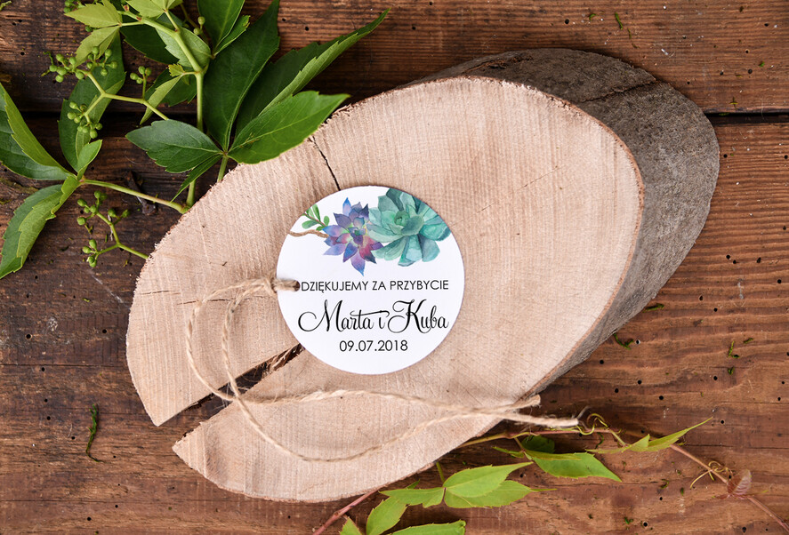 Podziękowania dla Gości Weselnych Zawieszki bileciki do prezentów podziękowania dla gości weselnych za przybycie, zawieszki z waszymi imionami0