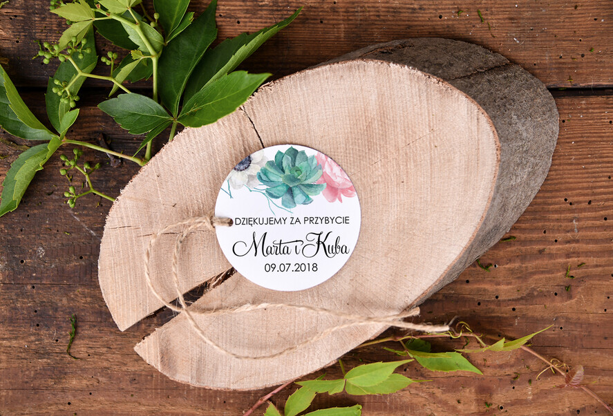 Podziękowania dla Gości Weselnych Zawieszki bileciki do prezentów piękne podziękowania, zawieszki do prezentów własnego pomysłu0