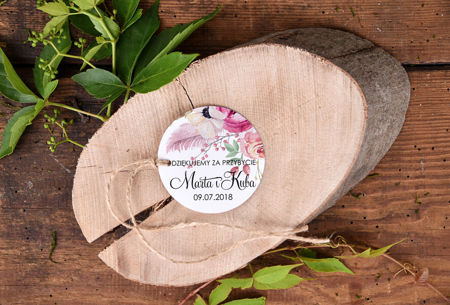Podziękowania dla Gości Weselnych Zawieszki bileciki do prezentów podziękowania dla gości po weselu, zawieszki do prezentów dla gości0