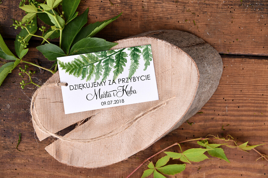 Podziękowania dla Gości Weselnych Zawieszki bileciki do prezentów upominki dla gości weselnych, oryginalne zawieszki do prezentów0