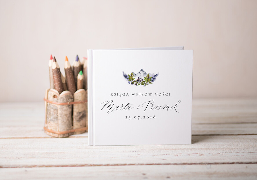 Księgi wpisów gości botaniczne książka na ślub na wpisy gości weselnych, wybierz swoja tresc rustykalny2