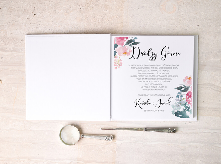 Księgi wpisów gości botaniczne książka na ślub na wpisy gości weselnych, rustykalna ty decydujesz o kazdym szczegole1