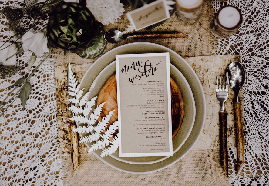 Menu rustykalne menu weselne karta dań weselnych, rustykalne eko dowolona tresc2