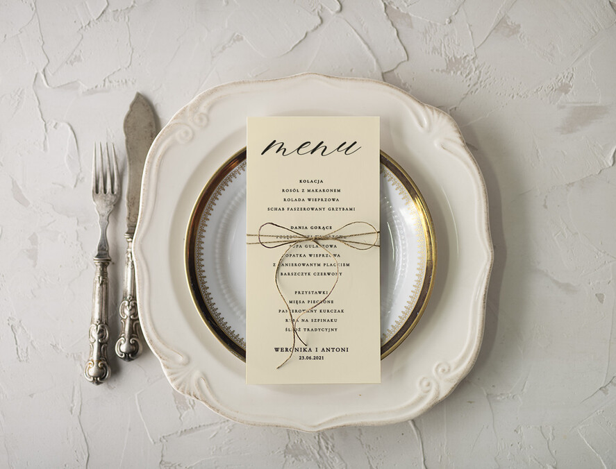 Menu rustykalne menu weselne na stoły karta dań weselnych, rustykalne wasza treść0