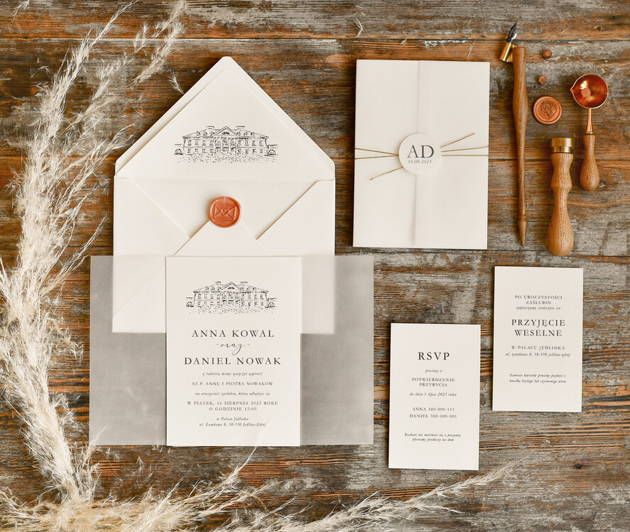 Zaproszenia ślubne Minimalistyczne Proste Zaproszenia Ślubne Minimalistyczne Zaproszenia na Ślub Twoje Miejsce szkicowane Zaproszenie Ślubne Kremowe0