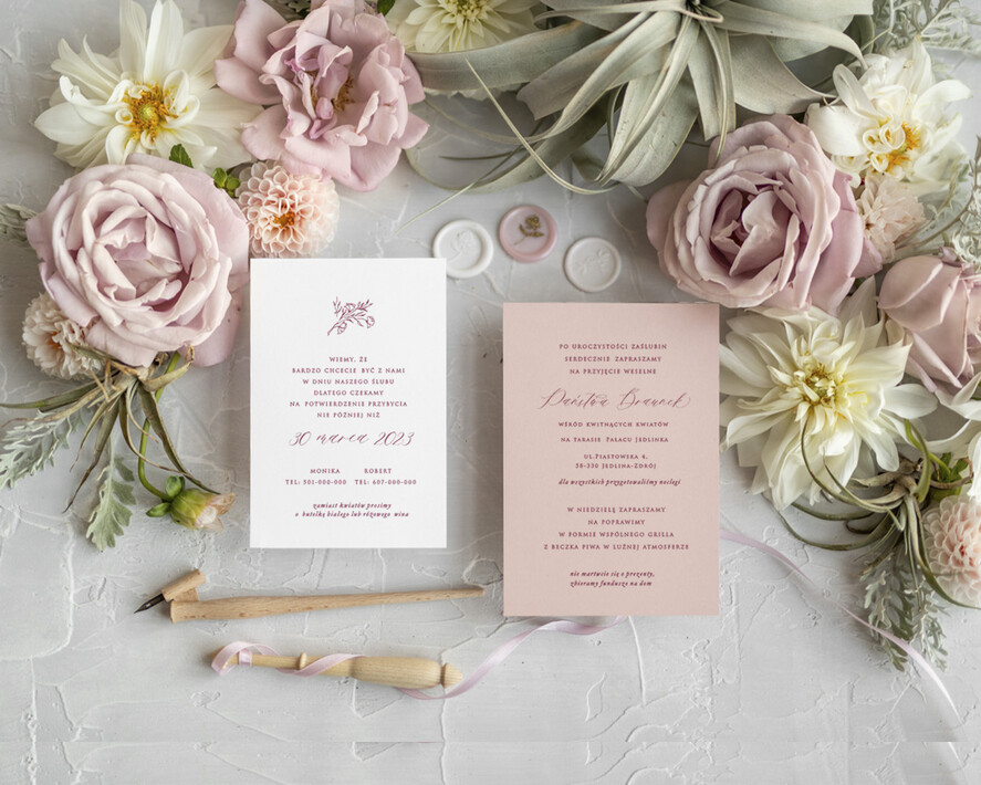 Zaproszenia ślubne Minimalistyczne Minimalistyczne Zaproszenia ślubne Romantyczne Zaproszenie na Ślub Kaligrafia4
