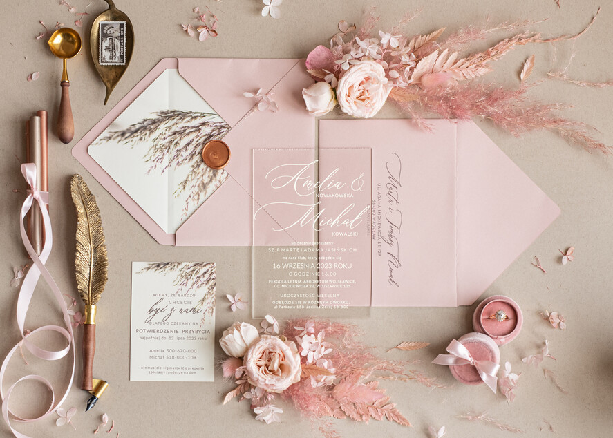 Zaproszenia ślubne Minimalistyczne zaproszenia na ślub ręcznie robione z pleksi, zaproszenia slubne z trawą, zaproszenie na slub na szkle 0