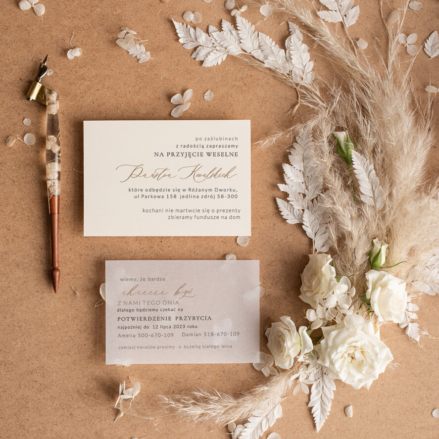 Zaproszenia ślubne Minimalistyczne Proste Jednokartkowe Zaproszenia Ślubne Kremowe Róże Minimalistyczne Zaproszenia na Ślub Delikatne Zaproszenie Ślubne3