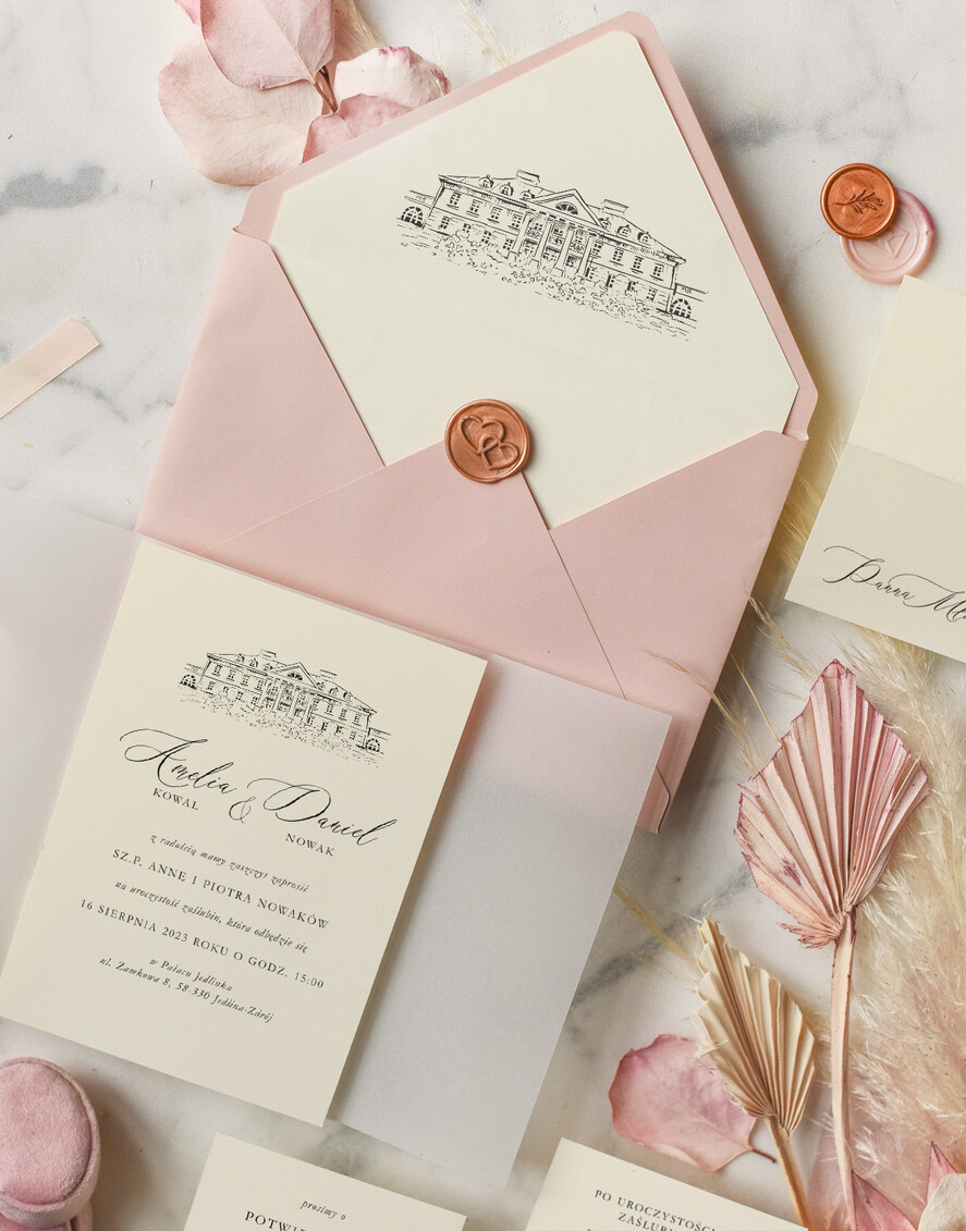 Zaproszenia ślubne Minimalistyczne Proste Zaproszenia Ślubne Minimalistyczne Zaproszenia na Ślub Twoje Miejsce szkicowane Zaproszenie Ślubne Różowe1