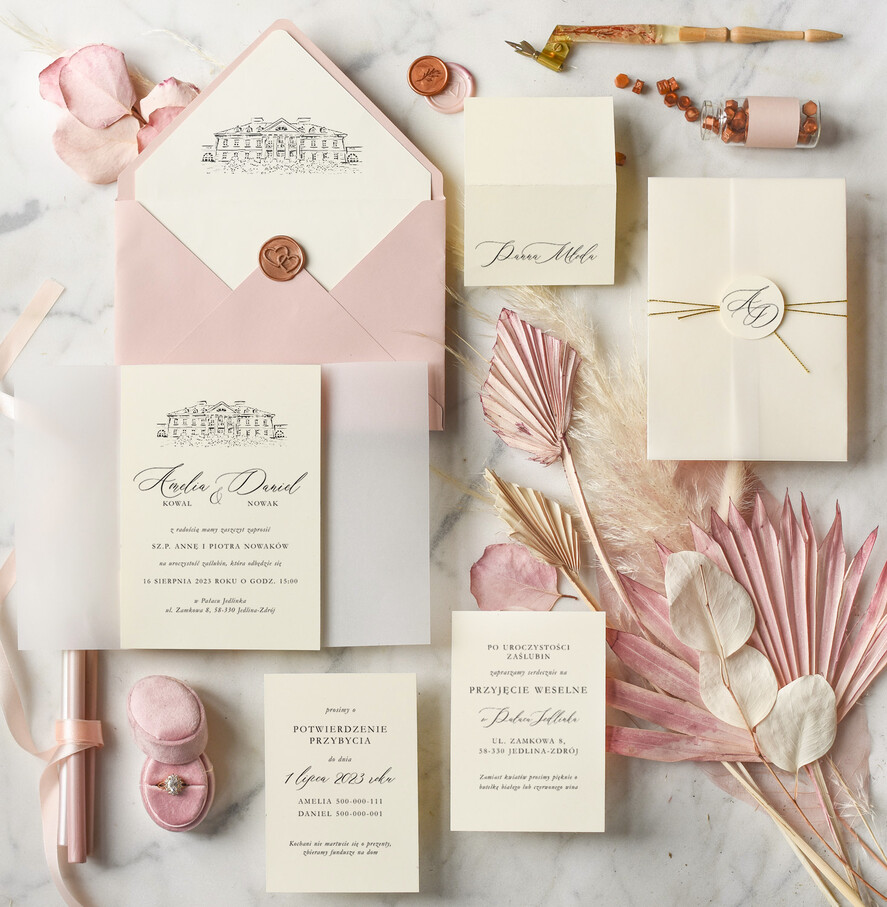 Zaproszenia ślubne Minimalistyczne Proste Zaproszenia Ślubne Minimalistyczne Zaproszenia na Ślub Twoje Miejsce szkicowane Zaproszenie Ślubne Różowe0