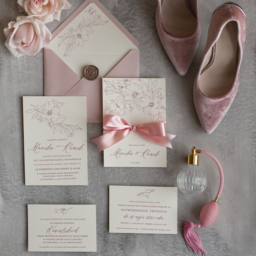 Zaproszenia ślubne Minimalistyczne Minimalistyczne Zaproszenia ślubne Romantyczne Zaproszenie na Ślub róże 0