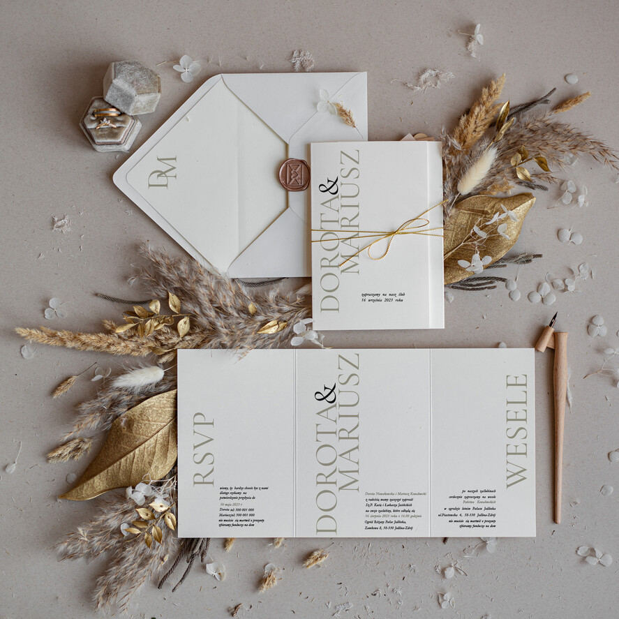 Zaproszenia ślubne Minimalistyczne Proste Zaproszenia Ślubne Składane  Minimalistyczne Zaproszenia na Ślub Delikatne Zaproszenie Ślubne0
