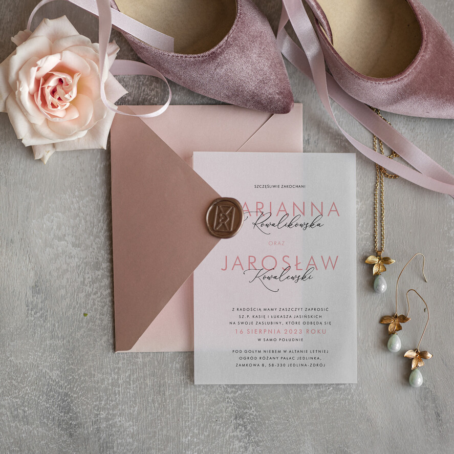 Zaproszenia ślubne Minimalistyczne Proste Zaproszenia Ślubne na Kalce Marmurkowe Zaproszenia na Ślub Marmur Zaproszenie Ślubne Różowe1