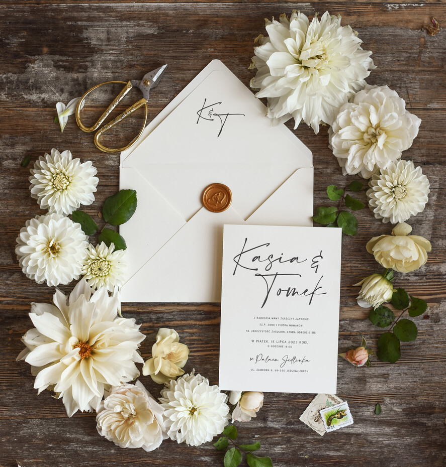 Zaproszenia ślubne Minimalistyczne Proste Zaproszenia Ślubne Minimalistyczne Zaproszenia na Ślub Delikatne Zaproszenie Ślubne Kremowe1