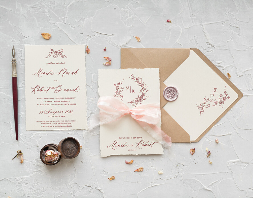 Zaproszenia ślubne Minimalistyczne Minimalistyczne Zaproszenia ślubne Romantyczne Zaproszenie na Ślub Kaligrafia3