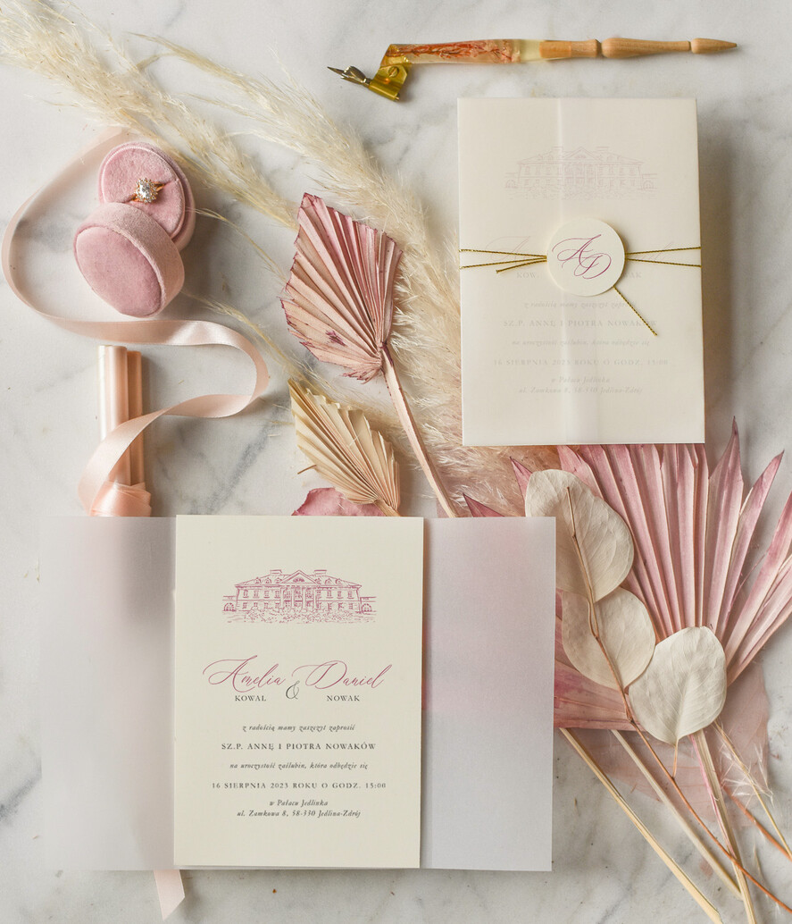 Zaproszenia ślubne Minimalistyczne spersonalizowane zaproszenia na ślub, unikalne nowoczesne zaproszenia 2