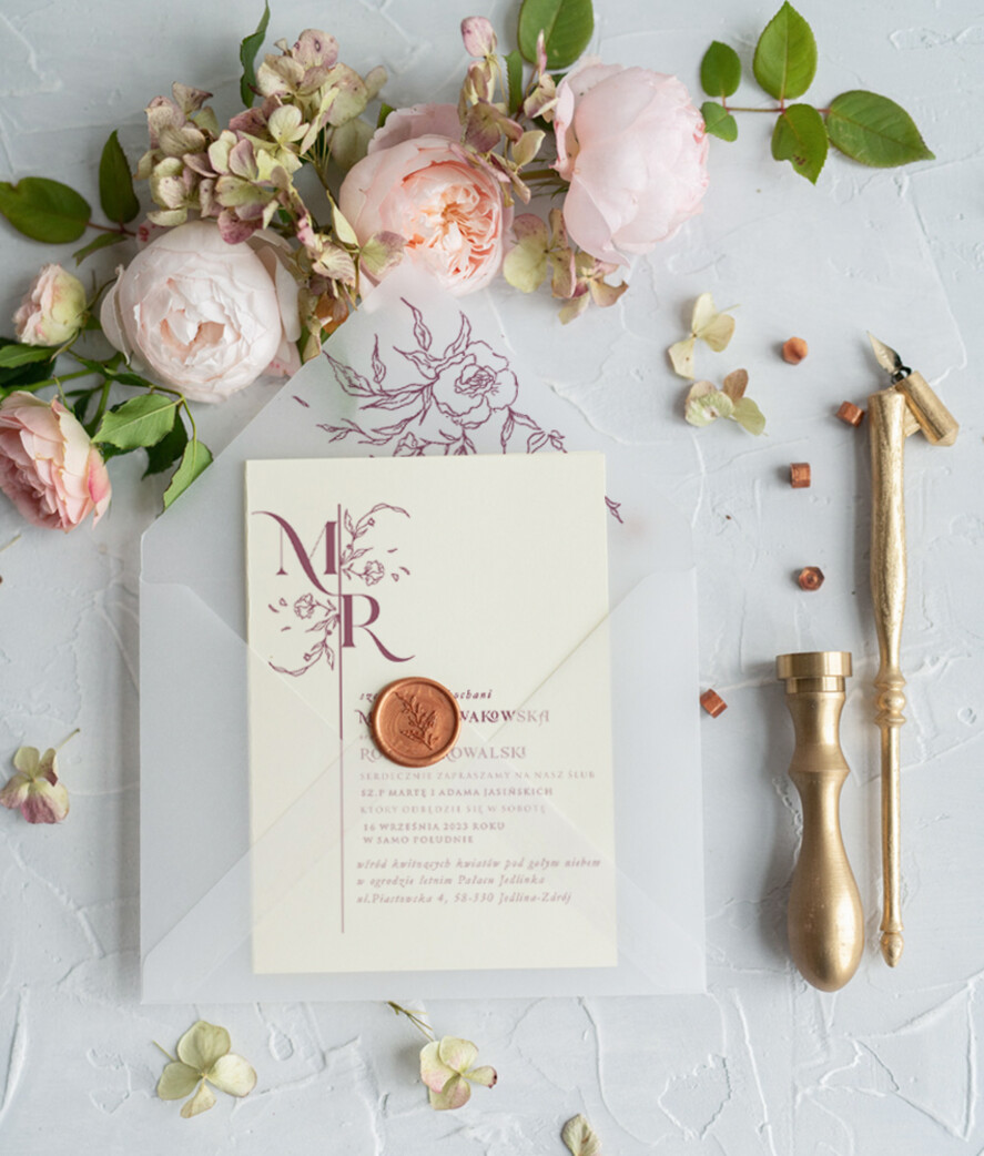 Zaproszenia ślubne Minimalistyczne Proste Zaproszenia Ślubne Minimalistyczne Zaproszenia na Ślub Eleganckie Zaproszenie Ślubne Różowe  3