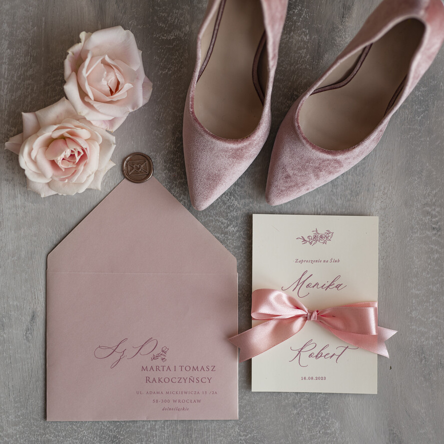 Zaproszenia ślubne Minimalistyczne Minimalistyczne Zaproszenia ślubne Romantyczne Zaproszenie na Ślub Wianek Różany4