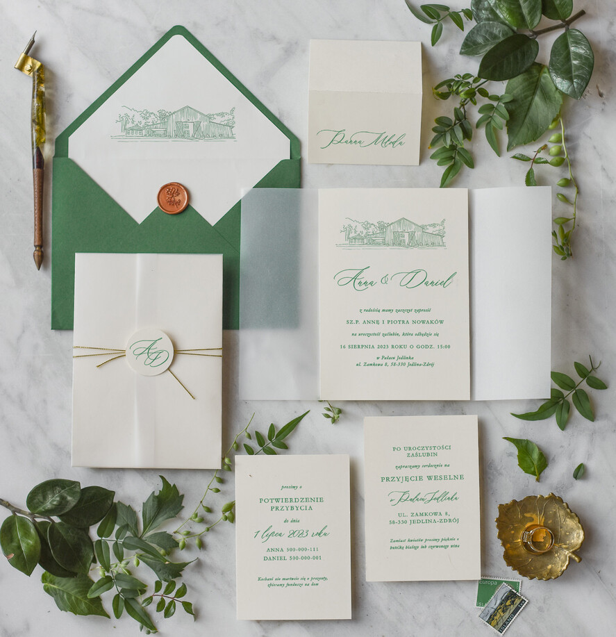 Zaproszenia ślubne Minimalistyczne Proste Zaproszenia Ślubne Minimalistyczne Zaproszenia na Ślub Twoje Miejsce szkicowane Zaproszenie Ślubne Zielone0