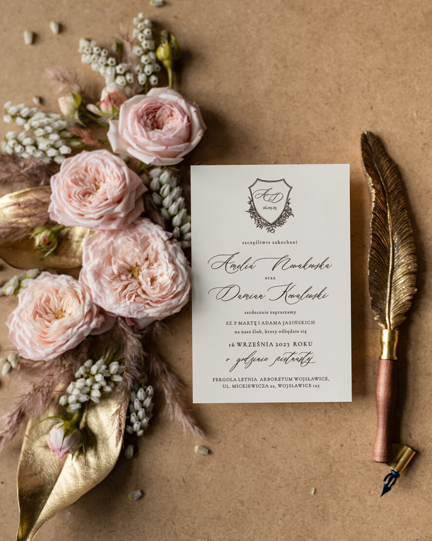 Zaproszenia ślubne Minimalistyczne Proste Zaproszenia Ślubne z Monogramem Minimalistyczne Zaproszenia na Ślub Delikatne Zaproszenie Ślubne2