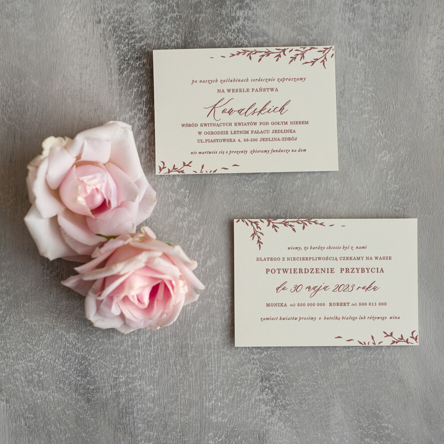 Zaproszenia ślubne Minimalistyczne Minimalistyczne Zaproszenia ślubne Romantyczne Zaproszenie na Ślub na kalce 3