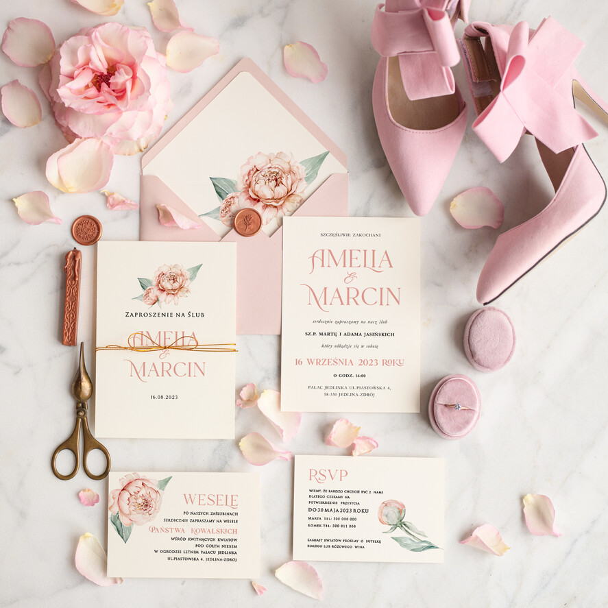 Zaproszenia ślubne Minimalistyczne Boho Proste Zaproszenia Ślubne Róże Peoniowe  Minimalistyczne Zaproszenia na Ślub Delikatne Zaproszenie Ślubne0
