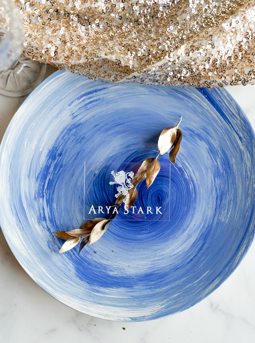 Winietki Eleganckie przeźroczyste winietki ślubne wizytówki dla gości weselnych idelane na wesele inspirowane Grą o Tron5